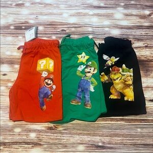 H&M Super Mario Character Shorts Trio - Mario, Luigi, Bowser